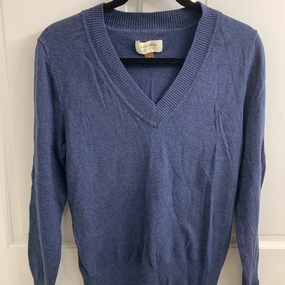 SONOMA Navy Blue V Neck Sweater Size Small